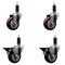 Service Caster 3.5'' Maroon Poly Wheel Swivel 1-1/8'' Expanding Stem Caster Set 2 Brakes, 4PK SCC-EX20S3514-PPUB-MRN-2-PLB-2-118 - alternate 1